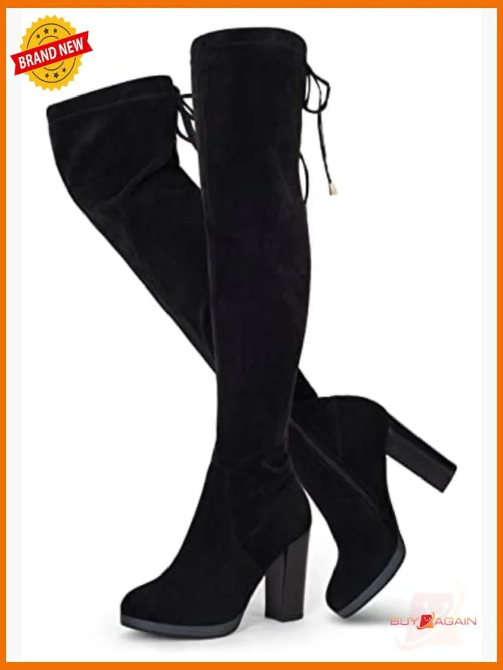 Women's Over The Knee Boots Chunky Heel Faux Suede Zip Closure
